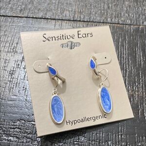 NWOT 2Pr. Blue Swirl Pierced Earrings!